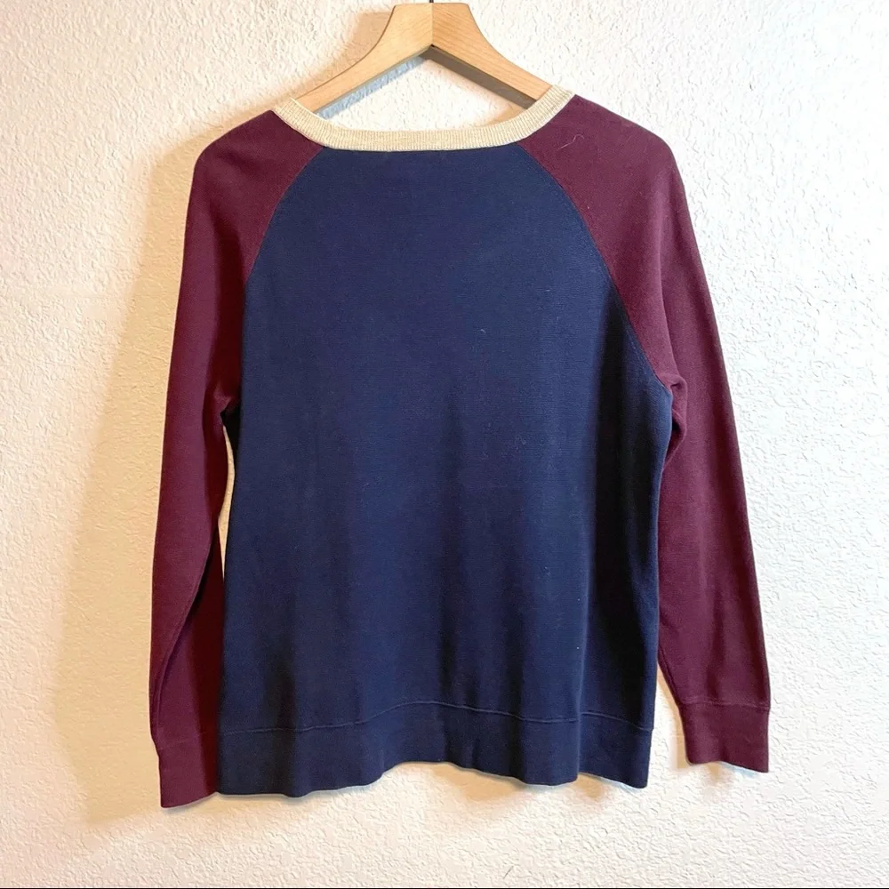 J.Crew Colorblock Side Snap Slits Knit Sweater